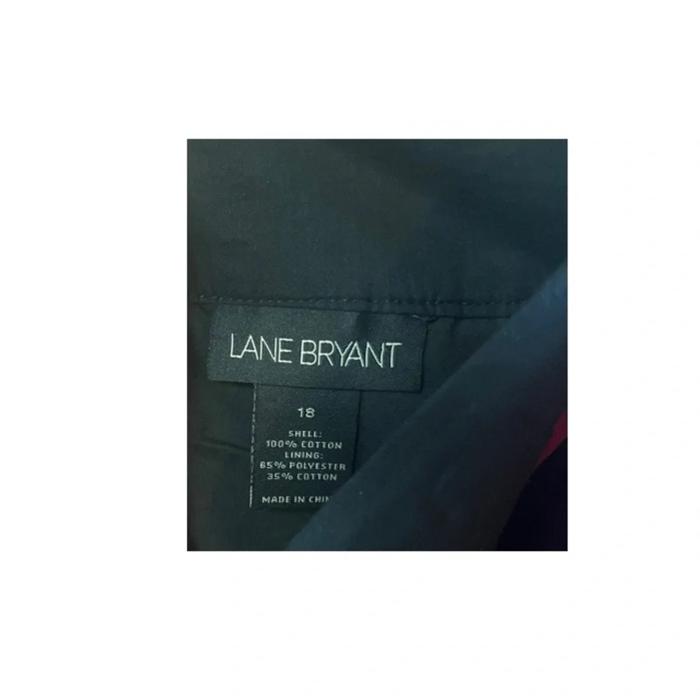 Lane Bryant Black A-Line Skirt with Pink Floral Print
